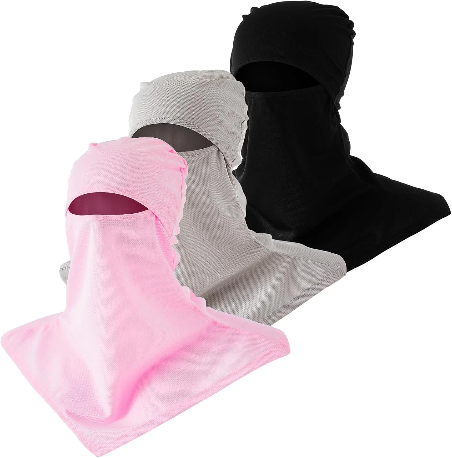 Máscara balaclava de 3 piezas para protección solar en verano.