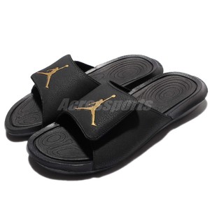 jordan slippers black and gold