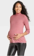 The Nines by Hatch Women's Dusty Rose Long Sleeve Turtleneck Size Small NWT