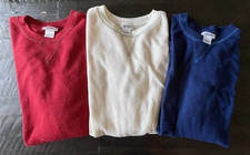 Cherokee Youth Teen Boys Kids Large Red Cream Blue Waffle sleep PJ pajama shirt