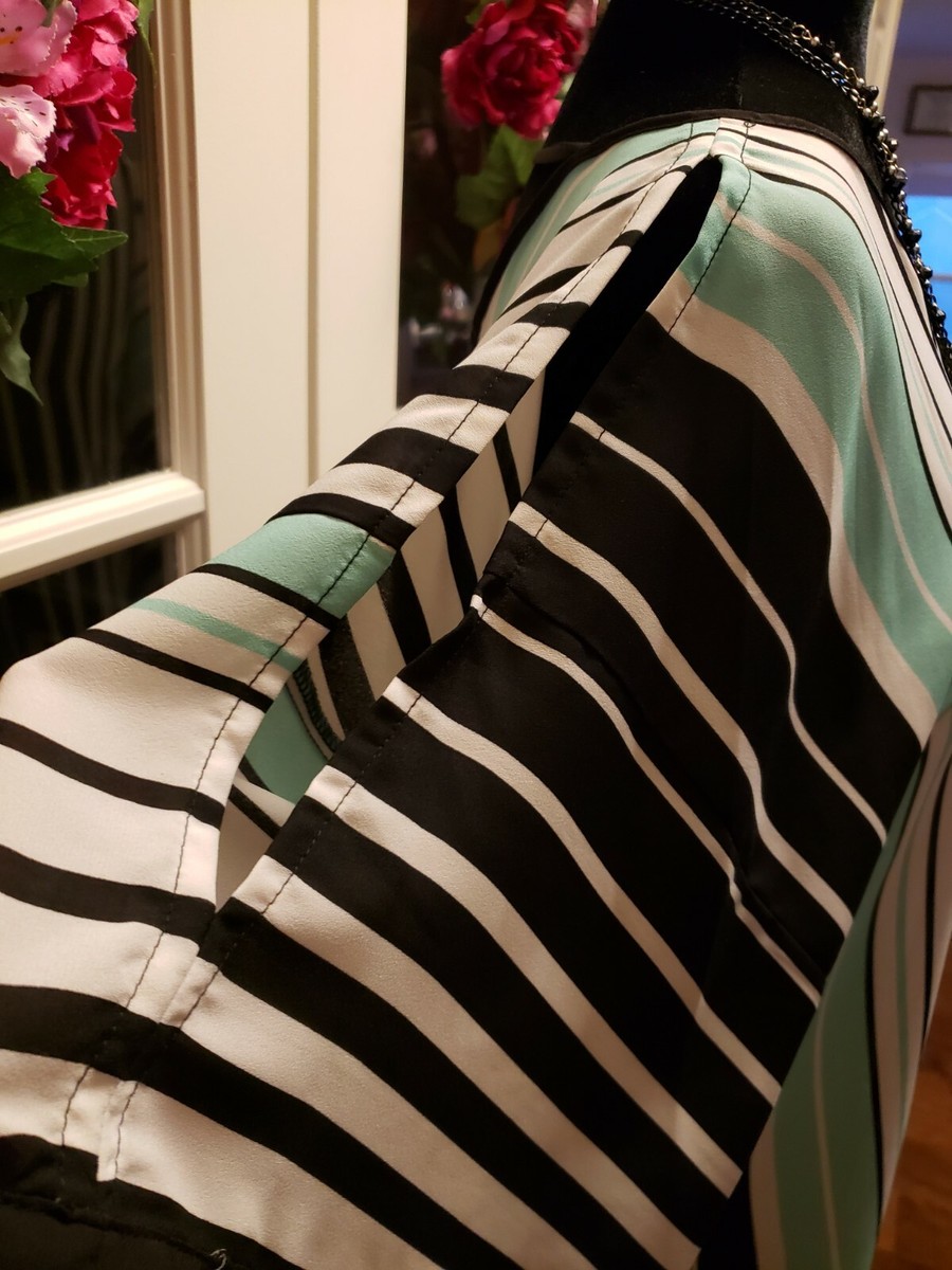 NWOT (S) KIMONO STYLE ARM SHEER STRIPED TOP | eBay