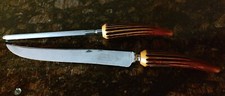 Cuchillo vintage Crown Crest Sheffield acero inoxidable tallado/varilla de afilar