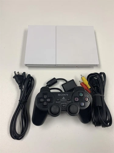 Sony PlayStation 2 PS2 Slim White Console Bundle with 1 Sony Black Controller 