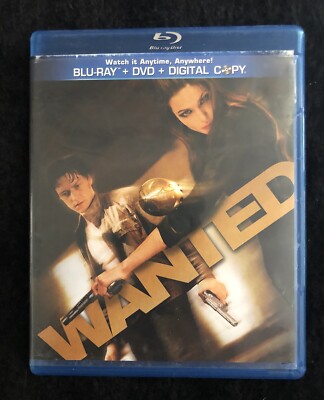 Wanted, Angelina Jolie, Blue-ray/DVD, 2008, 2-Disc Set, NO DIGITAL) Pre-owned