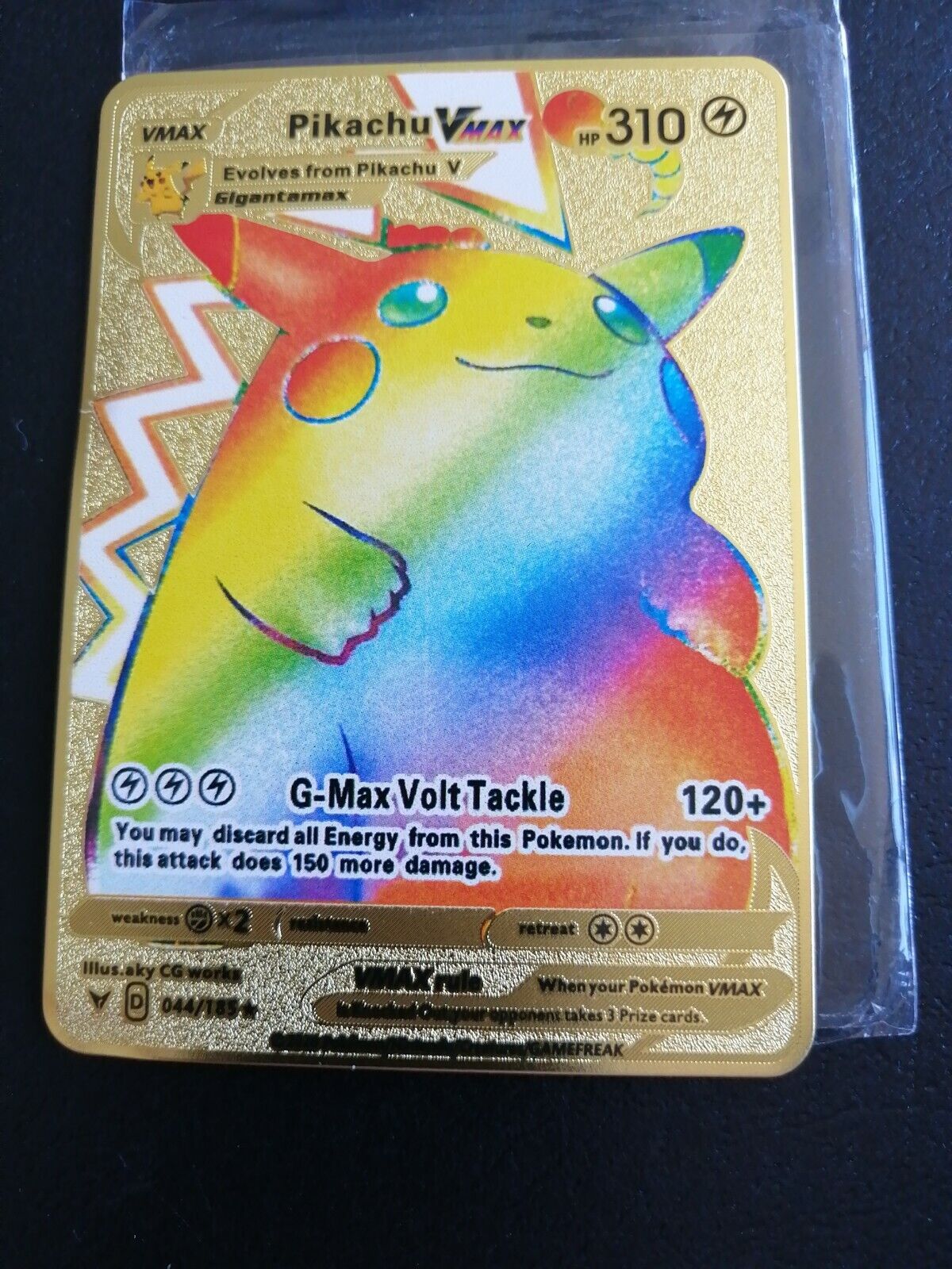pokemon metal gold card rainbow pikachu new please check out my other cards 