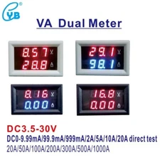 YB27VA LED Digital DC Voltmeter Ammeter Amp Volt Panel Voltage Current Meter 