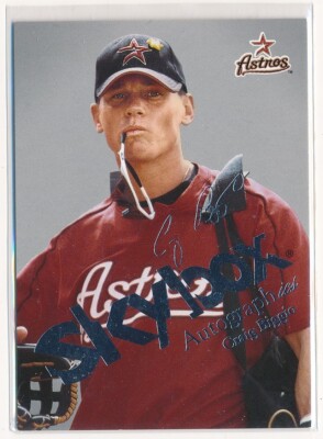 2004 Skybox Autographics Insignia /150 Craig Biggio #6 HOF Baseball Card