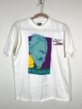 VTG Oneita Power-T Collection "Tchaikovsky" T Shirt White Size L Made in USA