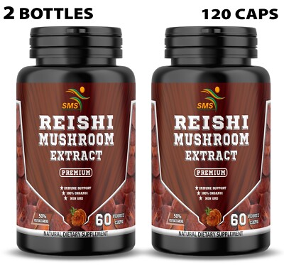 2X LINGZHI LUCIDUM 20:1 EXTRACT REISHI MUSHROOM STRONG ORGANIC CAPS PILLS SPORES