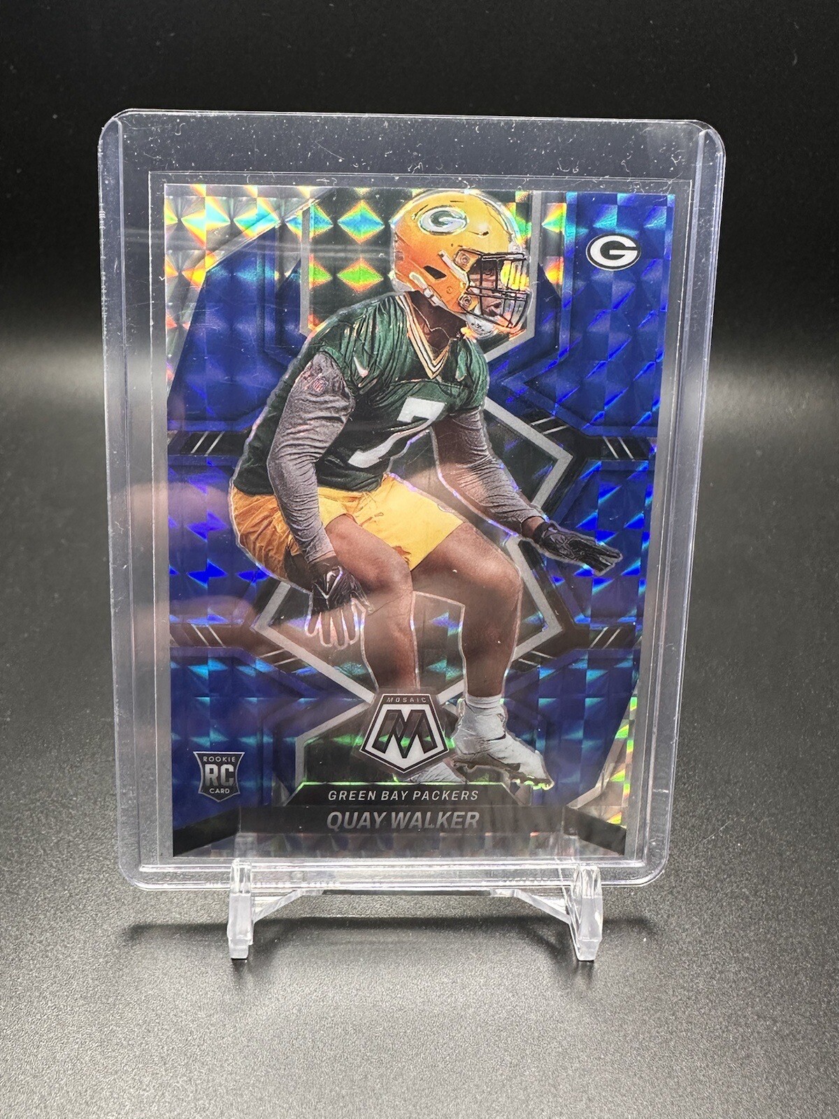 2022 QUAY WALKER PANINI MOSAIC BLUE PRIZM ROOKIE RC /99 #372 PACKERS