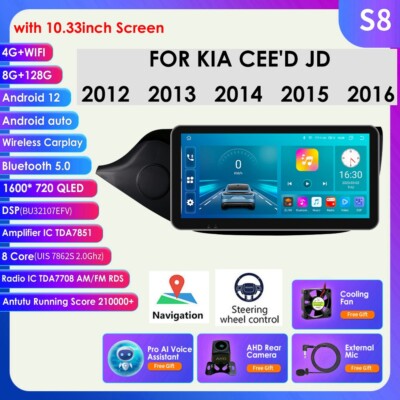 8+128GB Android 12 CarPlay  Radio for KIA Cee'd CEED JD 2012-18 GPS NAVI DSP BT