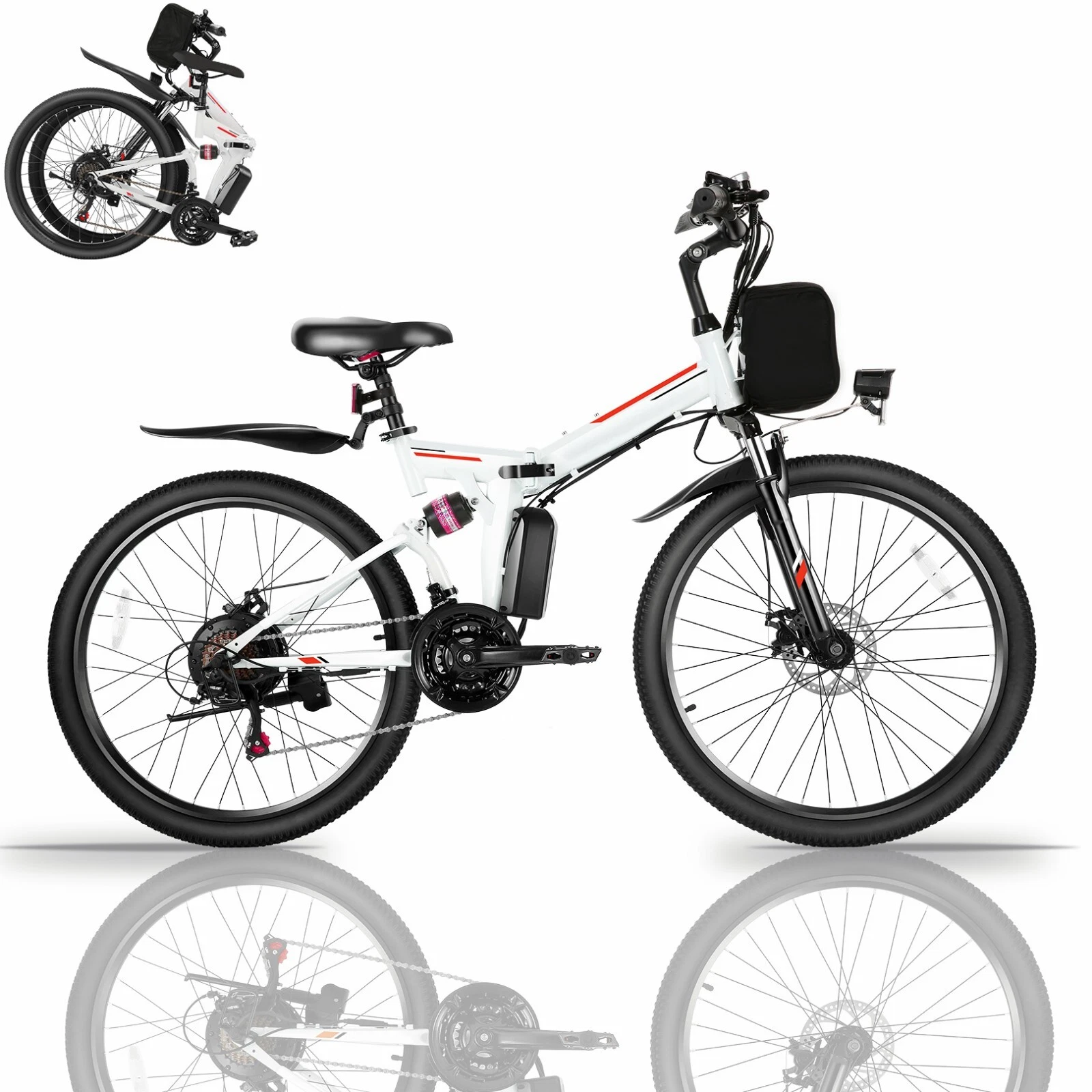 26inch Foldable Bicycle 22.MPH City Commuting Bike with 5 Riding