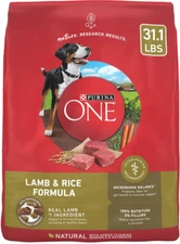 Purina ONE Dry Dog Food Lamb and Rice Formula - 31.1 Lb. Bag