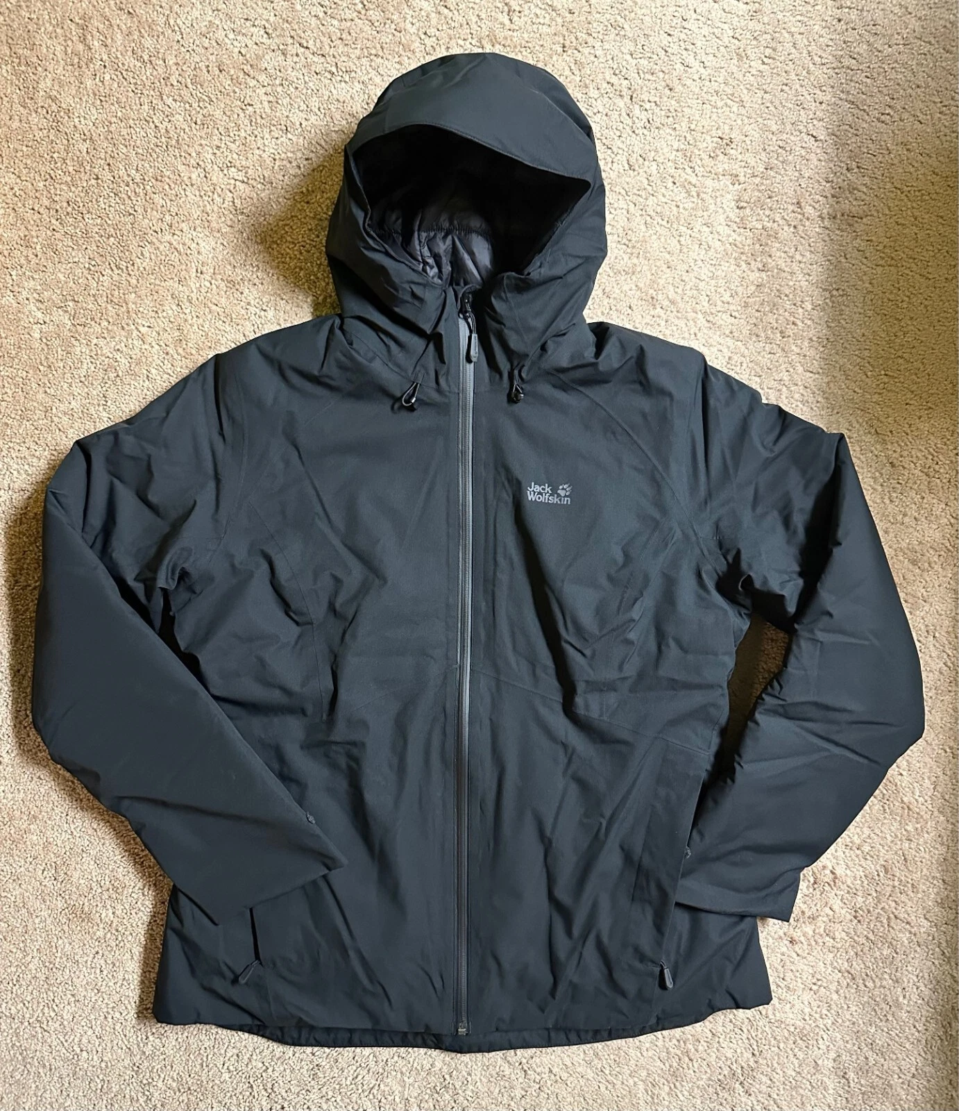 JACK WOLFSKIN Women's Argon Storm Jacket Waterproof Insulated Black Sz Large NEW