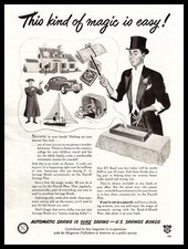 1948 U. S. Savings Bonds "This Kind Of Magic Is Easy!" Magician's Trick Print Ad