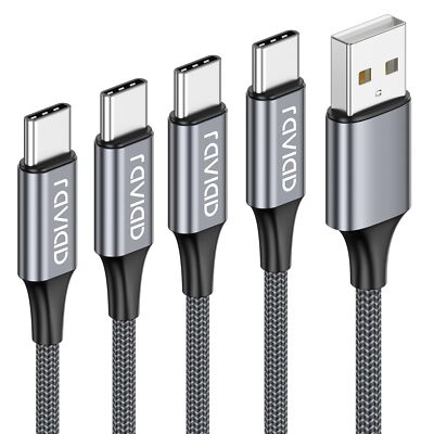 RAVIAD USB C Kabel [4Pack 0.5M 1M 2M 3M] 3.1A Ladekabel USB C Schnellladekabel