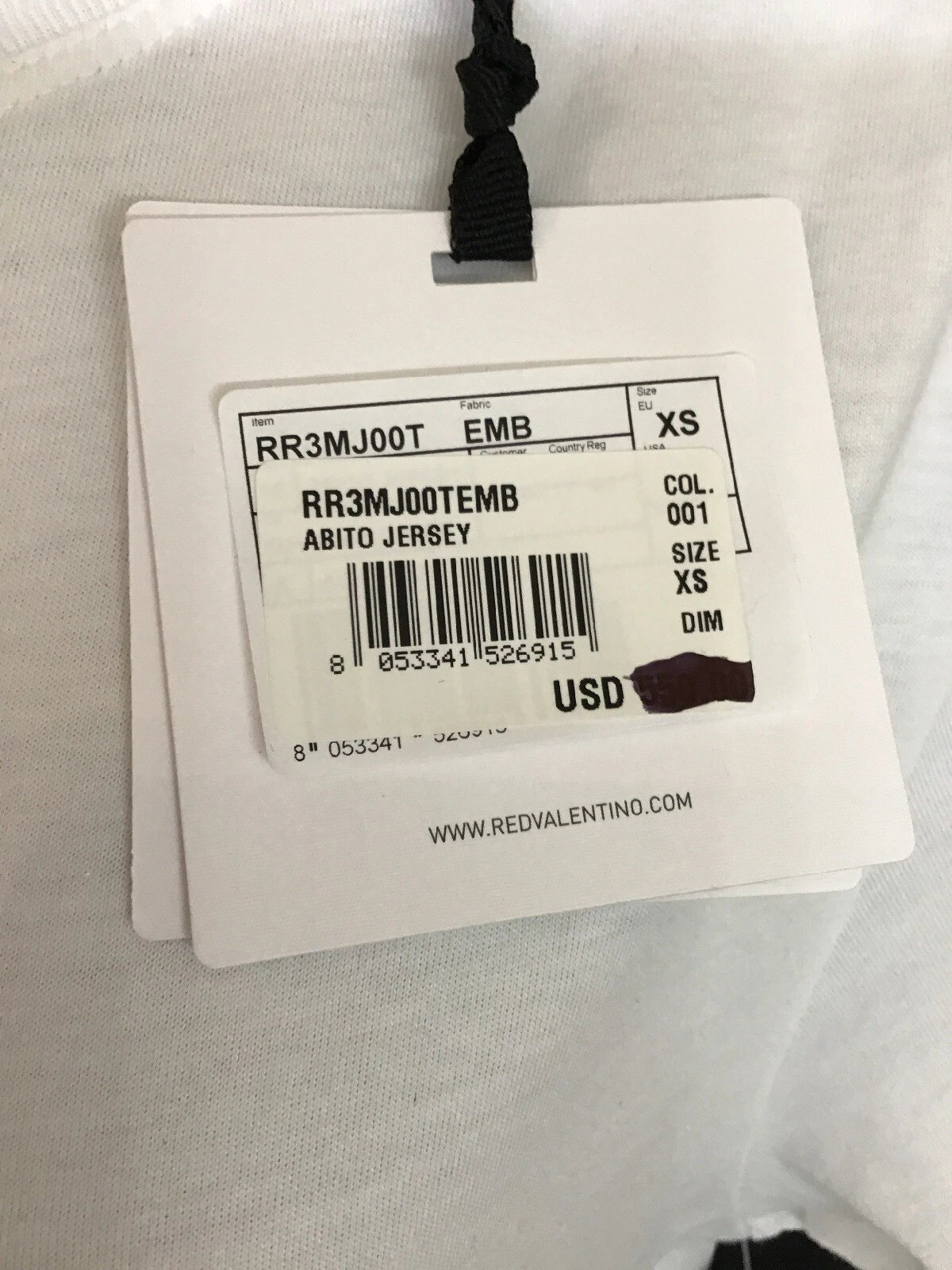 Abito Valentino bianco manica corta midi pannello rete cotone nuovo con etichetta taglia XS
