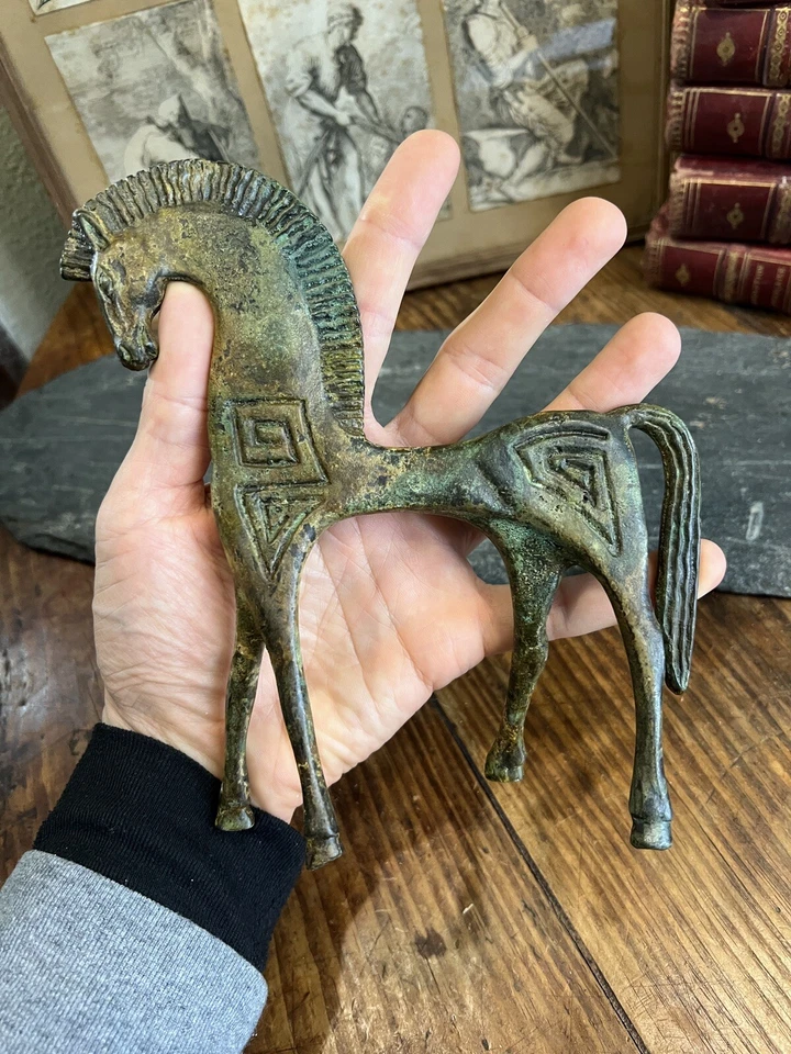 Cheval Bronze Etrusque Statuette Antique Horse - Photo 4/4