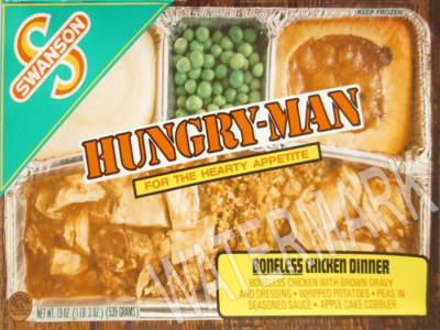 1970s Swanson TV DINNER Hungry Man BONELESS CHICKEN Metal Fridge Magnet 3x4 7694