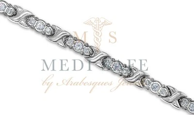 DAMEN ARMBAND TITAN & FUNKELNDE KRISTALL KÜSSE MAGNETFELDTHERAPIE/SCHMERZLINDERUNG