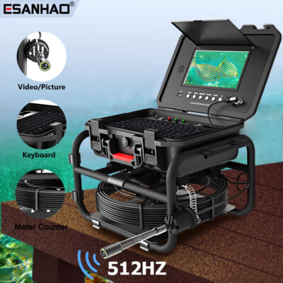 9'' 50M Pipe Sewer Inspection Camera with 512hz Self-leveling Keyboard Input IP68