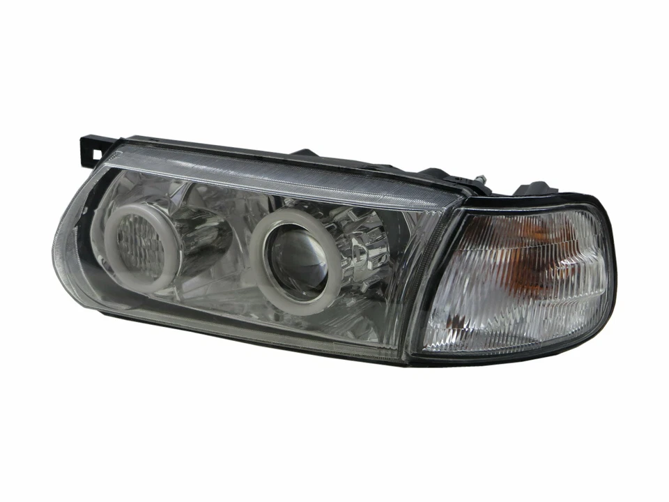 Tsuru V16 B13 MK3 95-17 棉光环投影仪前灯铬合金美国适用于尼桑 LHD — 第 2/4 张图片