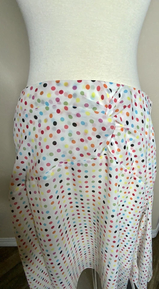 Pierre Cardin Women’s Rainbow Polka Dot Flailed Flirty Skirt 10 Petite 10P Euc - Image 2 of 4