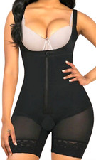 NEW SHAPERX BLACK TUMMY CONTROL SHAPEWEAR BODYSUIT WITH ZIPPER SHAPER 3XL