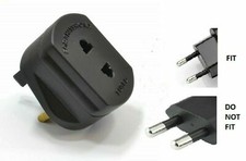 2 Pin To 3 Fused Adaptor UK Plug For Shaver / Toothbrush Adapter Euro 