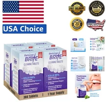 Kosher Mint Denture Cleaner Tablets - 384 Count for Daily Dental Appliance Care