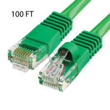 100FT CAT5e Cable Ethernet Lan Network CAT5 RJ45 Patch Cord Internet Green NEW
