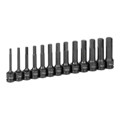 Grey Pneumatic 1343MH 1/2'' Drive Metric Hex Impact Bit Socket Set 13 Pieces