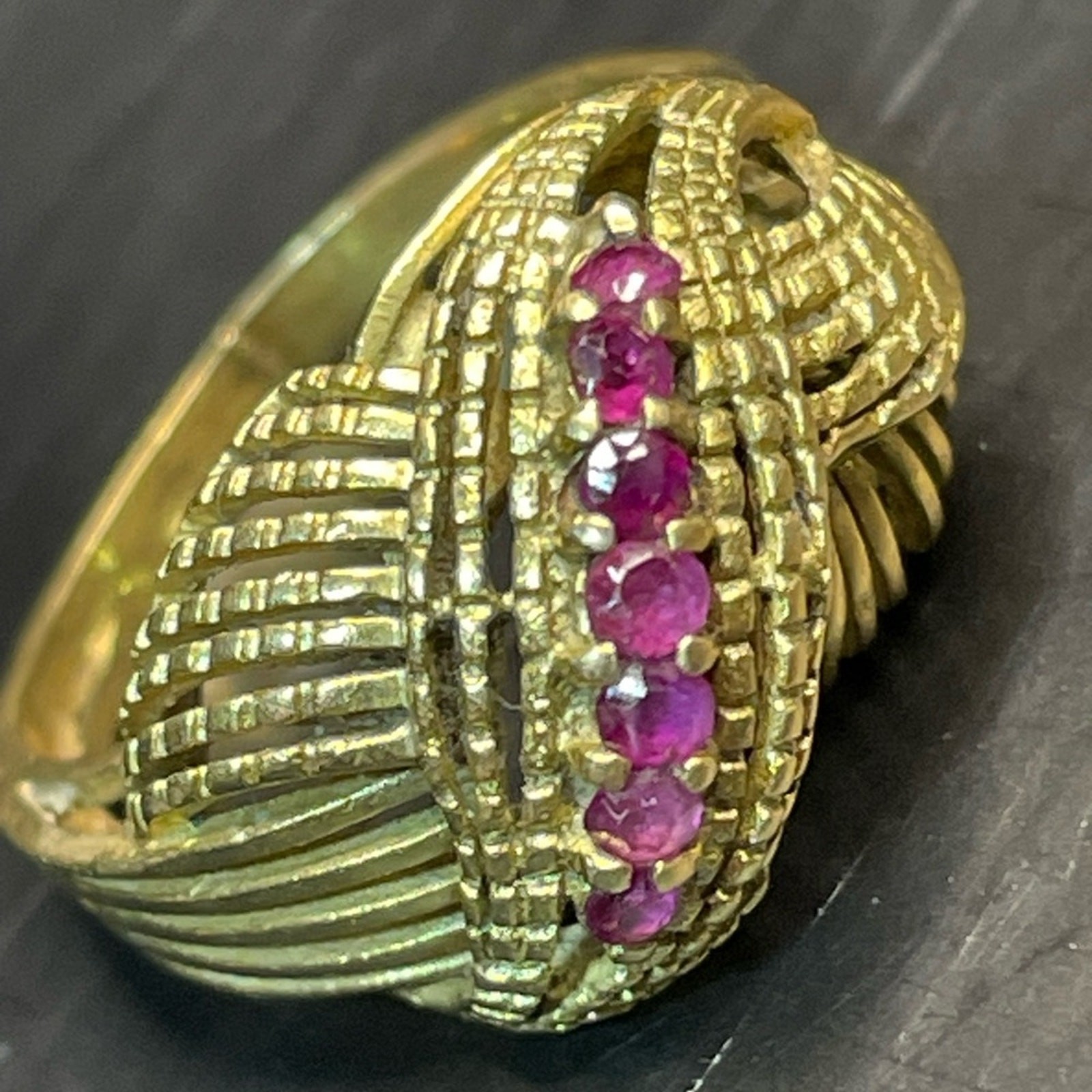 18k Solid Gold and Ruby Ring - image 1