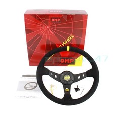 Omp 350mm 14 Suede Leather Black Deep Cone Racing Sport Steering Wheel Us New Omp 350mm 14 Suede Leather Black Deep Cone Racing Sport Steering Wheel Us New