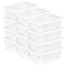 Sterilite 6 Qt Storage Box, Stackable Plastic...
