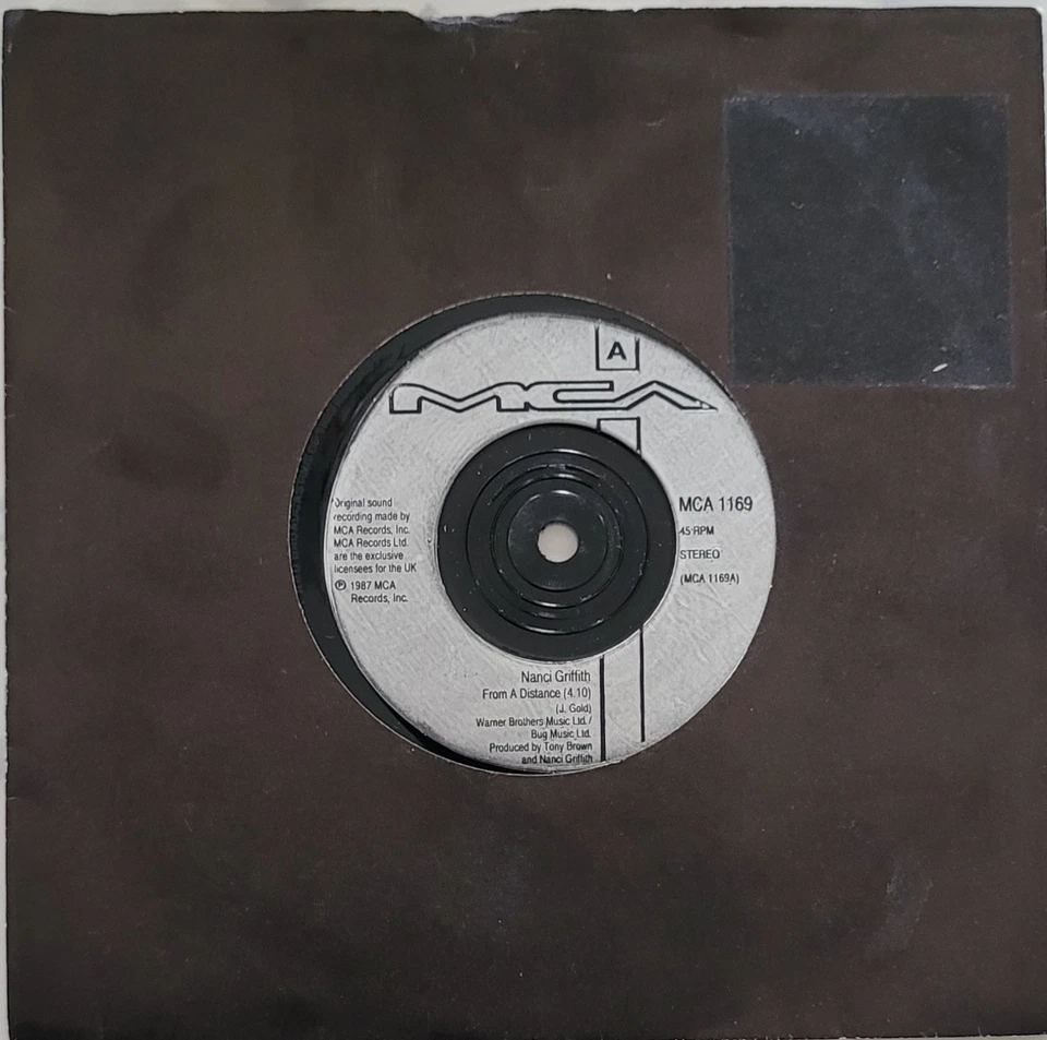 Nanci Griffith - From A Distance (1987 7inch Vinyl Single) VG+ - Image 3 of 4
