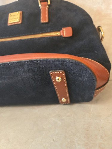 Dooney & Bourke NEW Suede Domed Zip Satchel Navy - Picture 15 of 15