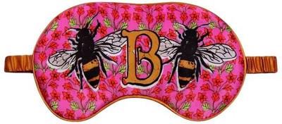 Jessica Russell Flint Womens B for Bees Silk Eye Mask - Pink/Yellow