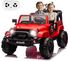 24V Kids Electric Ride On Car Jeep Truck Toy 2 Seaters Power Wheels with Remote