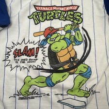 VTG Teenage Mutant Turtles Pajama Top Short Sleeve T Shirt 4T 1991 90s TMNT HTF