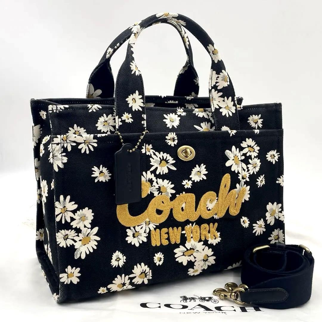Coach Black Canvas 2-Way Tote Bag Authentic G07142090