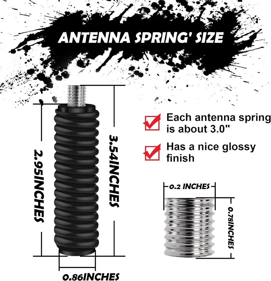 Flexibility CB Antenna Mount Spring Protects Antenna & Vehicle Heavy Duty - image 4 of 4