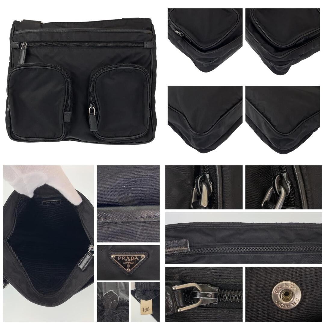 PRADA Tessuto Triangle Logo Unisex Black Silver Hardware Nylon Shoulder Bag Mess thumbnail 3