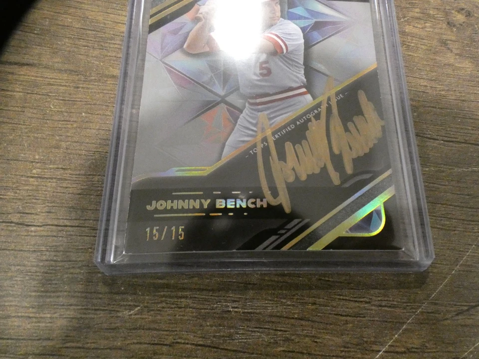 Jonny Bench 2025 Topps Diamond Icons autógrafo tinta dorada 15/15 Cincinnati Reds Foto 3 de 4