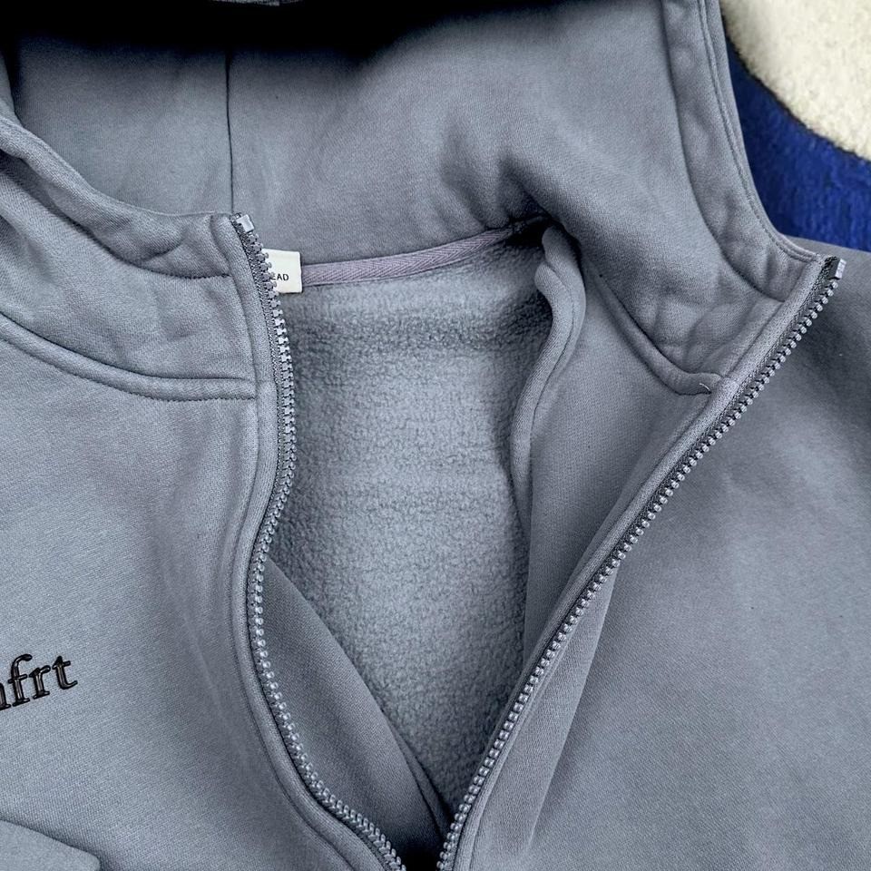 Comfrt Blue Zip Up Comfy Essential Hoodie XS