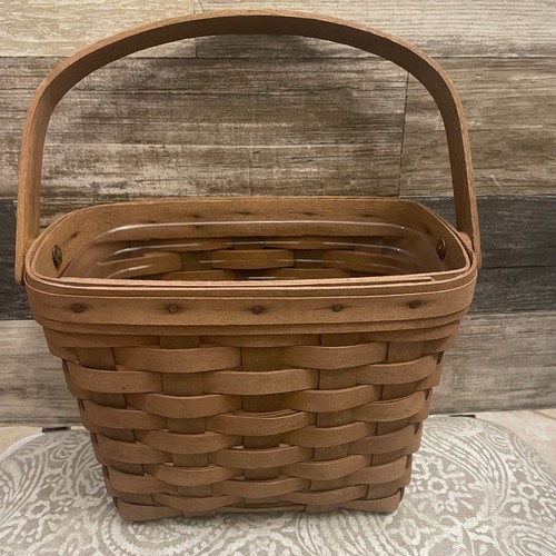 VTG Longaberger Baskets Handwoven USA Square Basket signed by Longaberger family