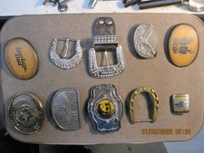 Lot of 10 VTG Belt Buckles with various themes 10 LOT 18