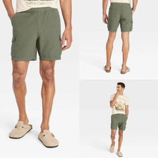 Goodfellow Co Cargo Shorts Men's Size Medium Olive Green Mid-Rise Relaxed Fit
