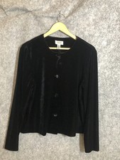 Talbots Blazer Womens 12 Silky Black Velour Lined Party Office Career Holiday
