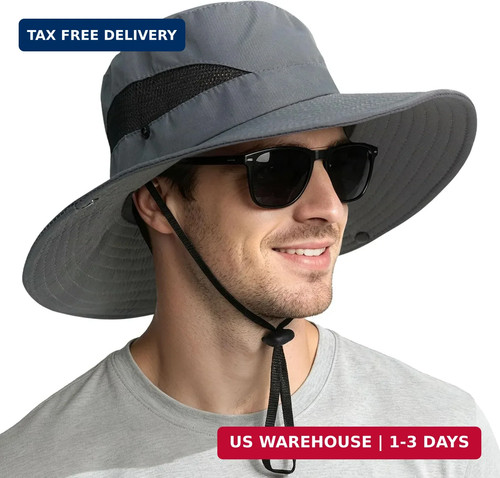 Fishing Hat, UPF50+ Wide Brim Sun Hat for Men Women, UV Protection Hiking Beach